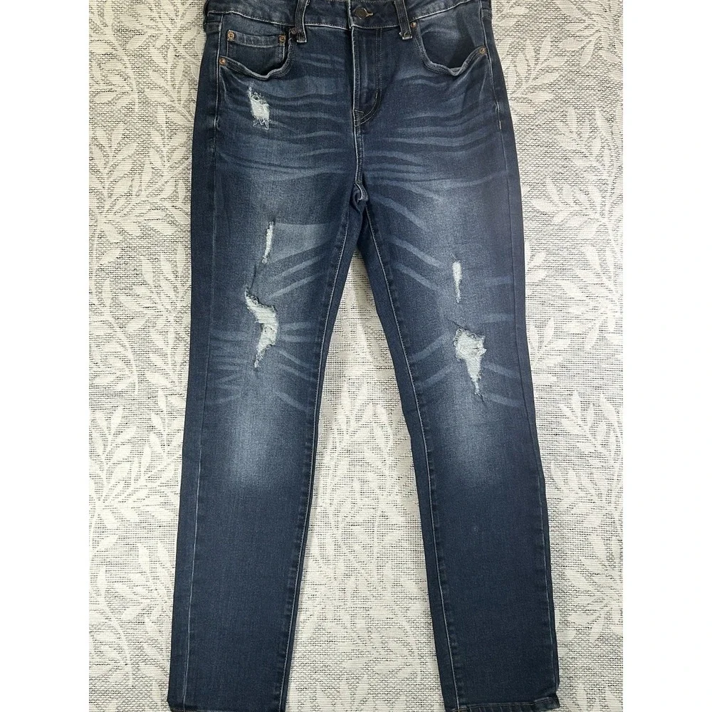 Aeropostale Skinny Jeans Men's Size 32 x 32 Medium Blue Wash Distressed Mid-Rise